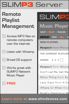 SLIMP3 Server for Winamp2 - Remote Playlist Management