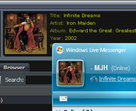 Album Art as MSN Display Picture - Automatically updates MSN display pic to the album art of the current song.