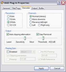 MAD libmad 0.15.1b - Much improved IN_MAD 24 bit mp3 decoding plugin by MoSPDude