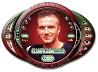 David Beckham Winamp 3 Skin - Man Utd's No. 7