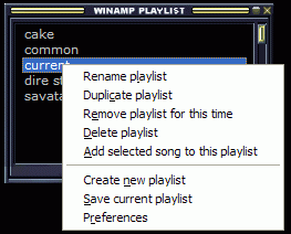 flawless playlist plugin - Implements Winamp3 style multiple playlists on Winamp2