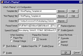 Whats Playing v2 dot 2 - A plugin to record current track information into an output file based on a template