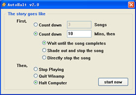 AutoHalt - It will help doing some halting while you are enjoying musics with winamp.