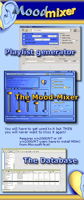 Moodmixer - The automated playlister that reacts to 4 individual rating criteria and your preference!