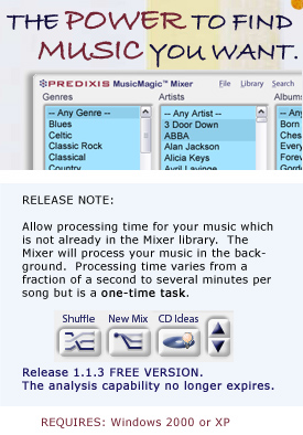 MusicMagic Mixer Free - DSP POWER for instant-mixes & non-random acoustic shuffles.