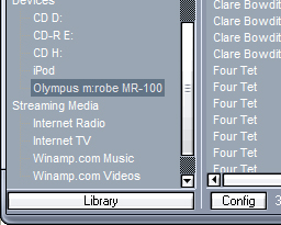 Olympus MR-100 Support - Media Library support for playing songs from a Olympus MR-100 MP3-Player.