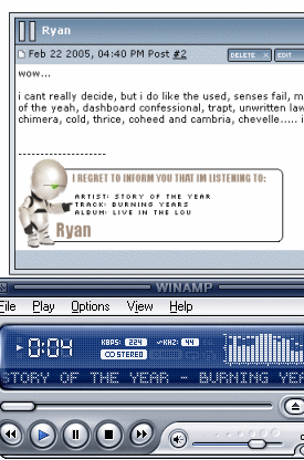 SIGamp for Winamp V2 - Tell the world what your listening to with a now playing signature from SIGamp.
