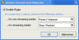 Screen Lock Detector - Pauses/stops Winamp when you lock your screen, resumes afterwards.