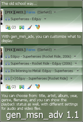 gen_msn_adv 1_1 - Customizeable MSN "What I'm listenig to" plugin