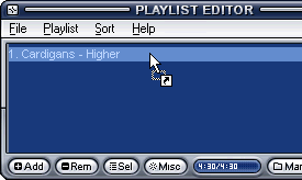 Playlist Extensions ANSI - Playlist Extensions (ANSI) allows among other things drag 'n drop from the Playlist Editor.
