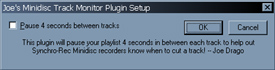 Minidisc Track Pauser Version 2 - It adds a four second pause in between your tracks to help out a Minidisc player's Synchro-Rec feature break tracks.