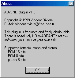 AU/SND plug-in - Play .au files with Winamp