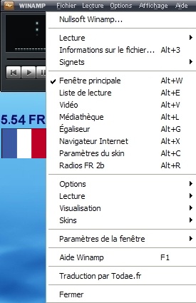 French language pack (5.54) - Translates Winamp in french / Traduction francaise de Winamp