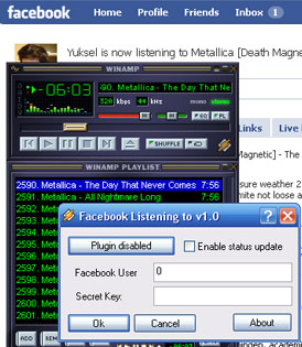 Facebook Listening To v1.0 - Enables you to update your facebook status to what you are currently listening