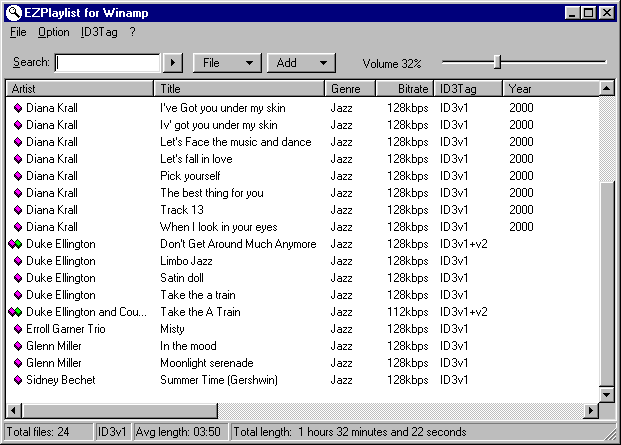 EZ-Playlist for Winamp - Organize your MP3, edit TAG, Set mass TAG, Rename file from TAG, Write TAG from filename, generate HTML