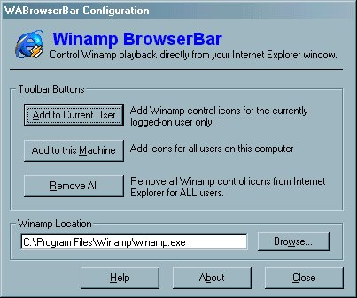 Winamp BrowserBar - Control Winamp from your Internet Explorer toolbar.