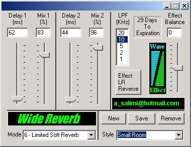Wide Reverb - Various Styles of Real Reverbs