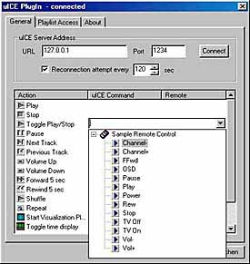 uICE RCC v1_13 - Controls WinAmp with infrared remote controls.