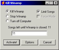 Kill Winamp v150 - Winamp/Computer Timer