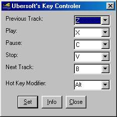 UberSoft Key Controler - Control your WinAmp from anywhere in windows