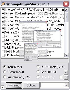 PluginStarter v1_2 - Comfortable Plugin-Manager /-Profiler for Winamp