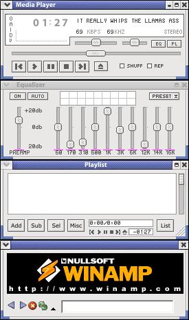 BlueCurve Winamp - Featured Skin, May 15, 2003.