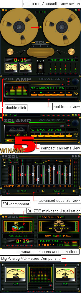ZDL ANALOG STUDIO-5 for winamp-5 - Reel-To-Reel, compact cassette analog studio for winamp-5