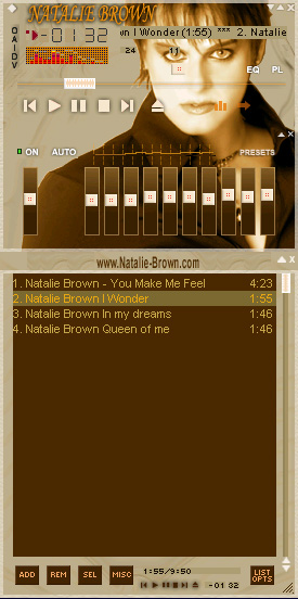 Natalie Brown 05 - Winamp skin of most talented Contemporary R&B - Singer/Songwriter Natalie Brown
