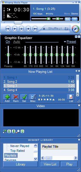Winamp Media Player 10 - Based on Windows Media Player 10
