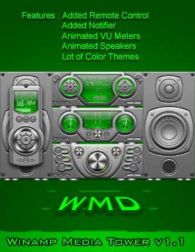 Winamp Media Tower v11 - All components are skinned