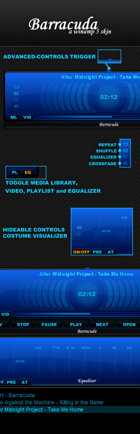 Barracuda Winamp - Barracuda a simple winamp 5 skin!