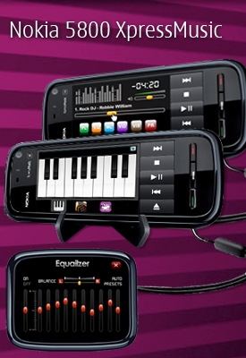 Nokia 5800 Xpress Music - Now your touch will create music. Be the world's first Mobile Jockey with Nokia 5800 XpressMusic