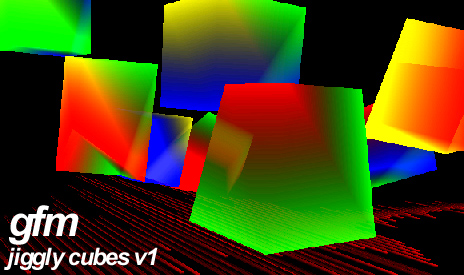 jiggly cubes v1 - physically simulated winamp visualizer