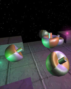 QuarKAmp v0.2p - 3D plug-in which physically simulates a few bouncing objects.